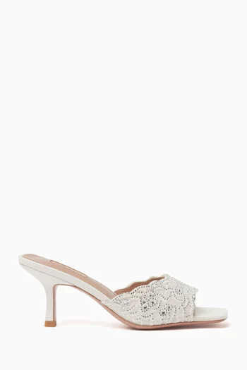 Lindsay 50 Mules in Mesh Lace