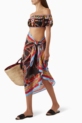 Carretto-print Pareo in Cotton