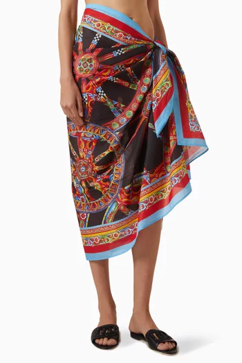 Carretto-print Pareo in Cotton