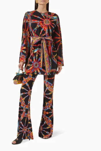 Carretto-print Mini Dress in Silk