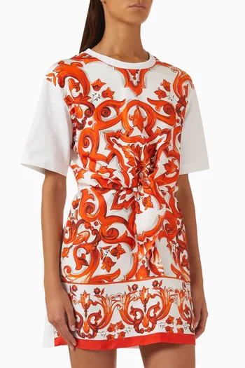 Majolica-print Mini Dress in Jersey