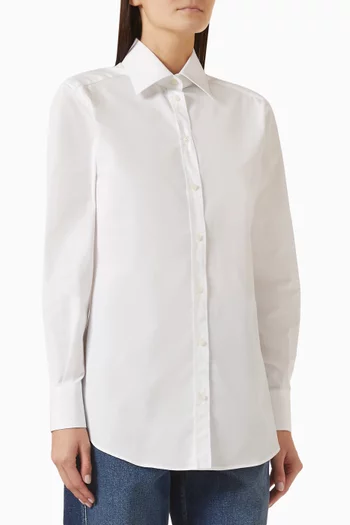 Button-up Shirt in Cotton Poplin