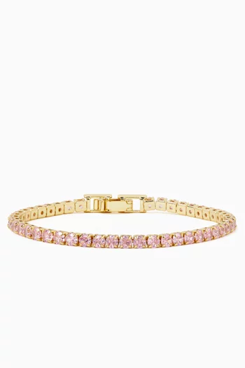 Crystal Tennis Bracelet in 18kt Gold-plated Metal