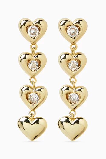 Afello Heart Drop Earrings in 18kt Gold-plated Metal