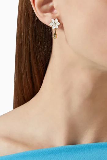 Xantia Flower Drop Earrings in 18kt Gold-plated Metal