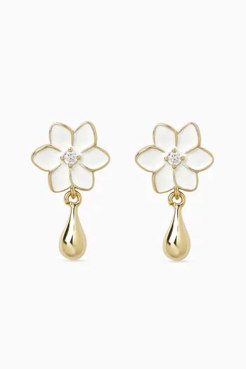 Xantia Flower Drop Earrings in 18kt Gold-plated Metal
