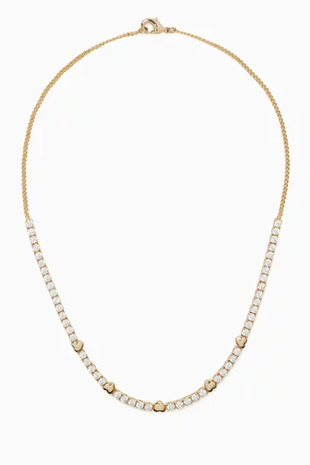 Agappi Crystal Choker Necklace in 18kt Gold-plated Metal
