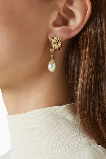 Falermo Pearl Drop Earrings in 18kt Gold-plated Metal