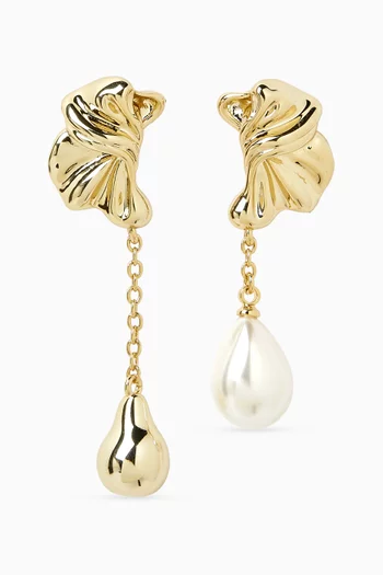 Falermo Pearl Drop Earrings in 18kt Gold-plated Metal