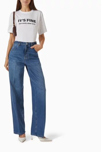 High Waist Jeans in Twill Denim