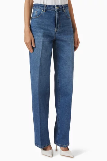 High Waist Jeans in Twill Denim