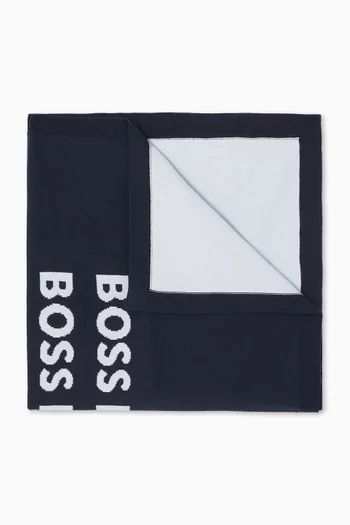 Logo Blanket in Cotton-knit