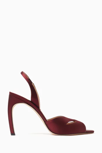 Harlow Mask Halter 100 Slingback Pumps in Satin