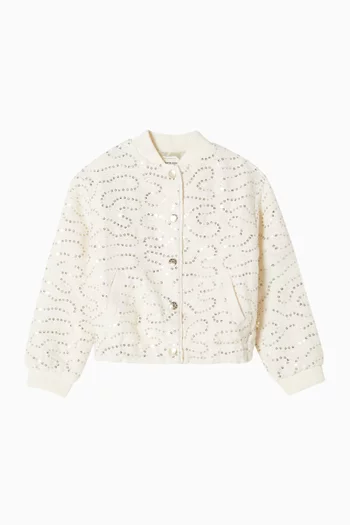 جاكيت مطرز بالترتر تويد