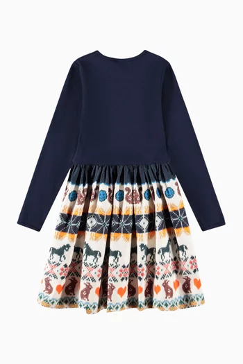 Casie Forest Print Dress in Organic Cotton
