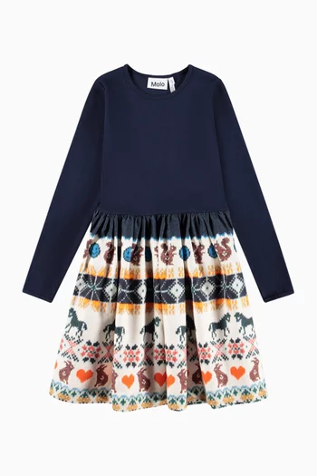 Casie Forest Print Dress in Organic Cotton
