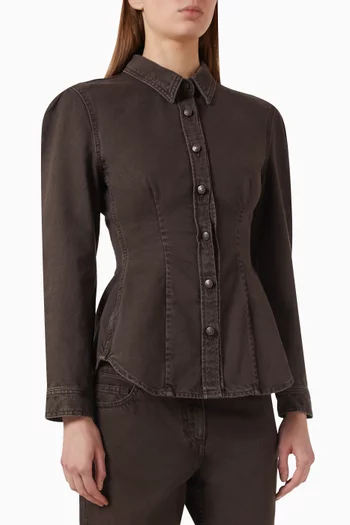 Peplum Shirt in Denim