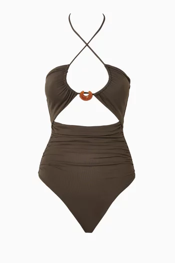 Halterneck Cut-out Swimsuit