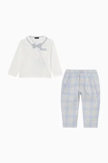 Check Bow Tie Co-ord  Set in Cotton