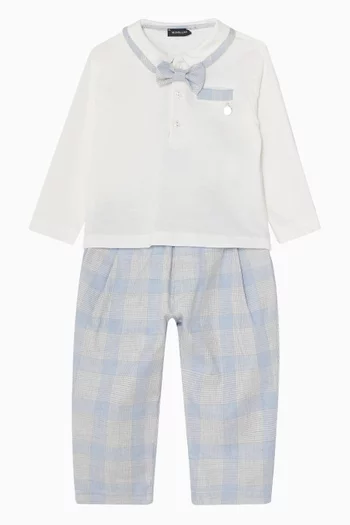 Check Bow Tie Co-ord  Set in Cotton