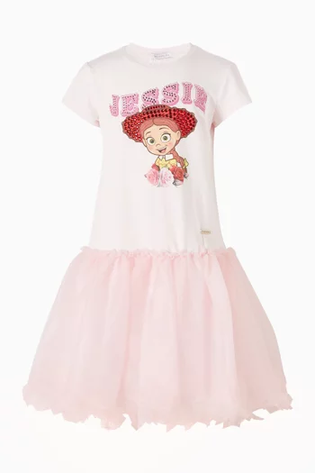 Jessie Rhinestone Tulle Dress in Cotton