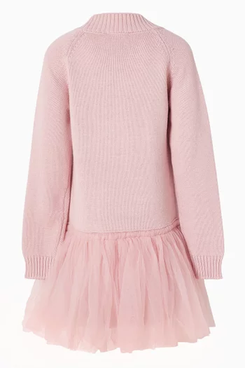 Sweater Dress in Tulle & Wool