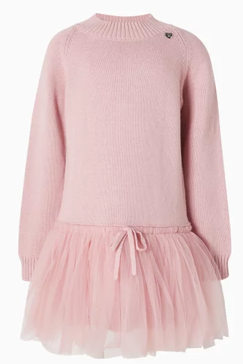 Sweater Dress in Tulle & Wool