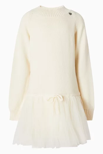 Sweater Dress in Tulle & Wool