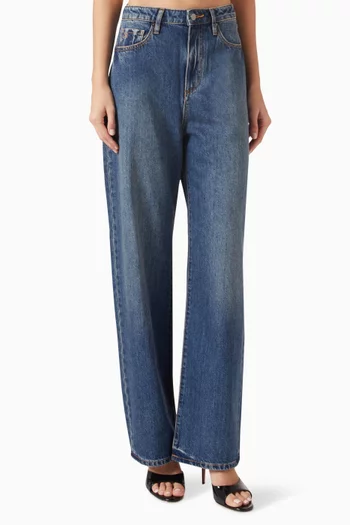 Wide-leg Jeans in Rigid Denim