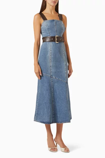 Slim-fit Midi Dress in Denim