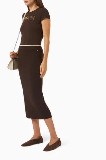 Slim-fit Midi Skirt in Cashmere-blend