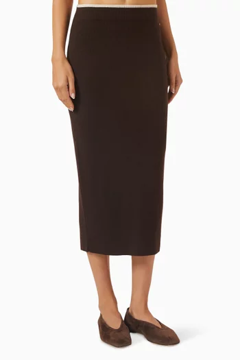 Slim-fit Midi Skirt in Cashmere-blend