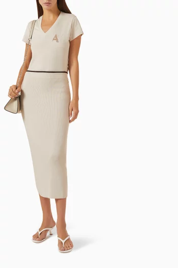 Slim-fit Midi Skirt in Cashmere-blend