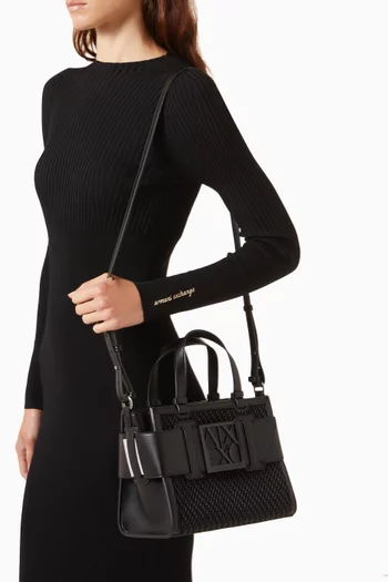 Embossed Tote Bag in Faux Leather