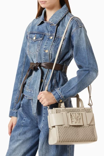 Embossed Tote Bag in Faux Leather