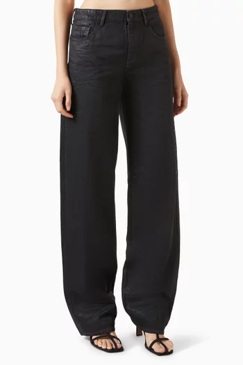 Distressed Wide-leg Jeans in Denim