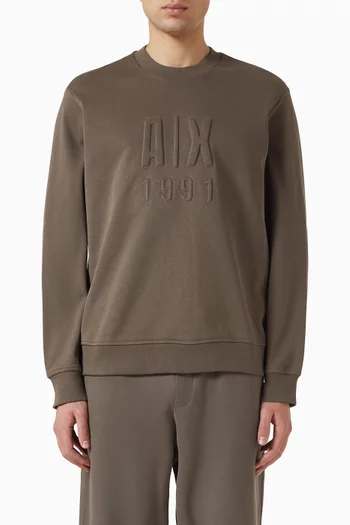 AX Logo Sweatshirt in Cotton French-terry