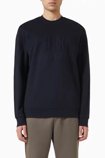 AX Logo Sweatshirt in Cotton French-terry