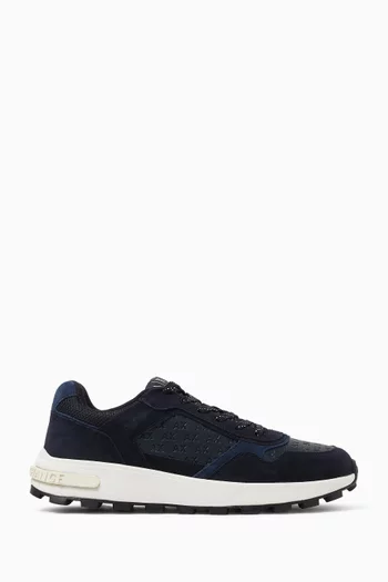 All-over Logo Sneakers in Suede & Mesh