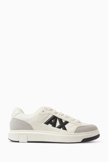 Side Logo Sneakers in Suede & Mesh
