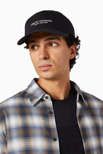 Embroidered Logo Baseball Cap in Cotton