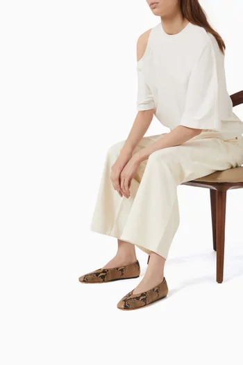 Regency Ballet Flats in Snake-embossed Leather