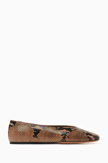 Regency Ballet Flats in Snake-embossed Leather