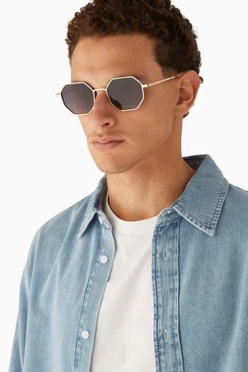 Jean Irregular Sunglasses in Metal