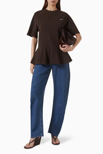 Peplum T-shirt in Organic Cotton