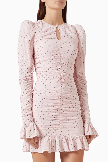 Ruched Mini Dress in Viscose