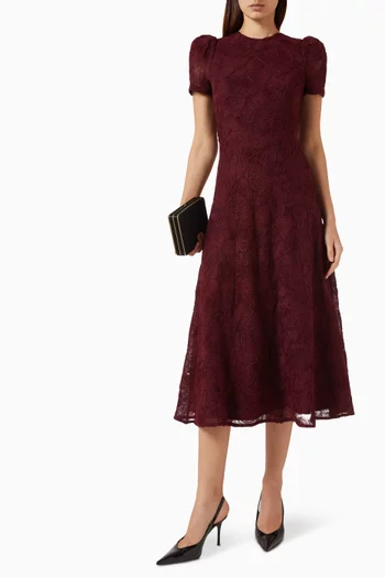 Flared Dress in Flower Mesh