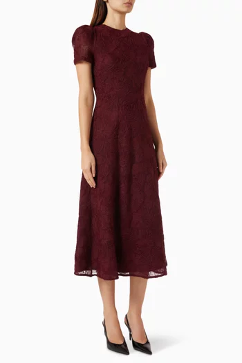 Flared Dress in Flower Mesh