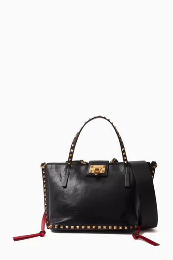 Medium Rockstud Hype Tote Bag in Leather