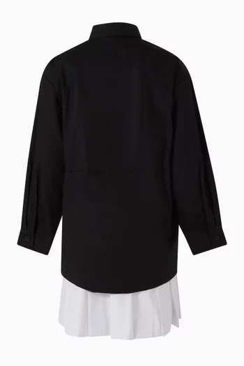 Pleated Dress in Poplin